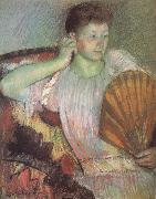 Mary Cassatt The woman taking the fan Sweden oil painting artist